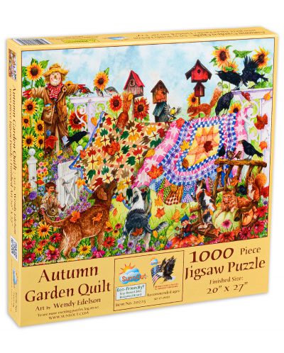 Пъзел SunsOut от 1000 части - Завивки в есенната градина, Уенди Еделсън - 1