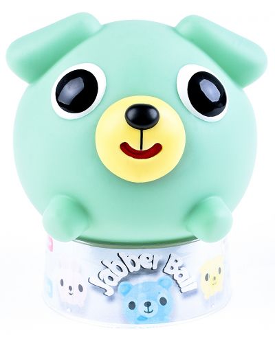 Пищяща гумена играчка Sankyo Toys - Jabber Ball, кученце, зелено - 1