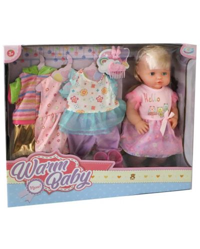 Кукла Warm Baby - 42 cm, с 4 чифта дрешки - 1