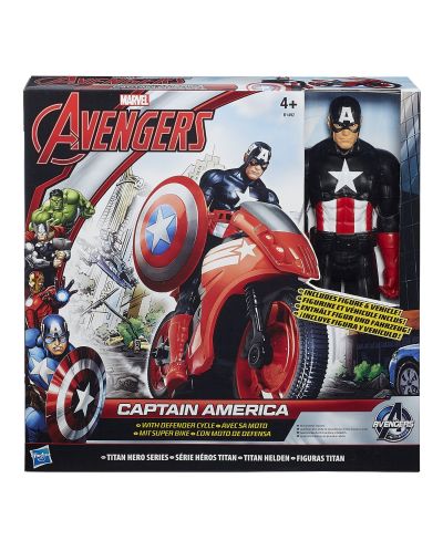 Hasbro Marvel Avengers: Капитан Америка – екшън фигура и превозно средство - 3