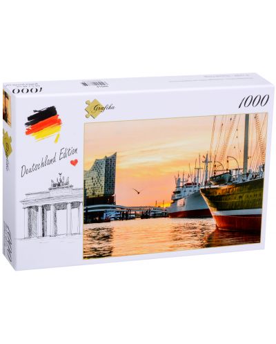 Пъзел Grafika от 1000 части - Хармония на пристанището в Хамбург - 2