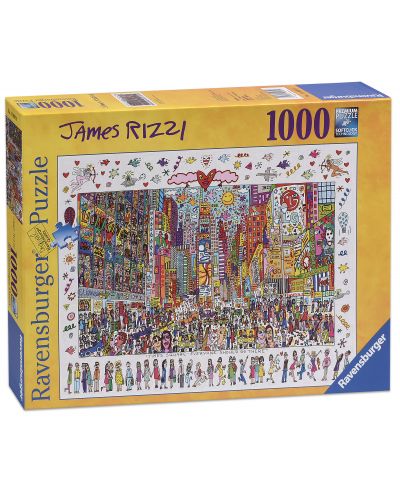 Пъзел Ravensburger от 1000 части - Тайм Скуеър – James Rizzi