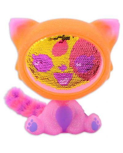 Детска играчка Zеquins FurТаilz - Оранжево коте, с личице от пайети, Серия 4 - 3