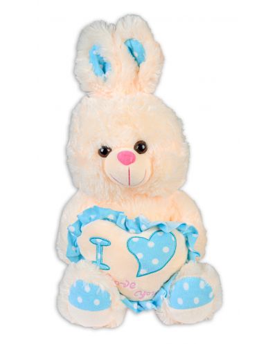 Плюшена играчка Happy Toys - Заек със сърце, 30 cm