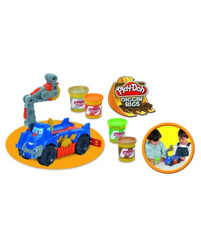 Hasbro Play-Doh - Комплект с багер и 4 цвята моделин - 4