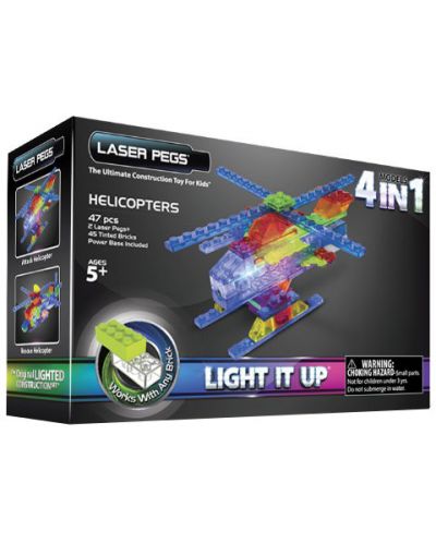 Светещ конструктор 4 в 1 LASER PEGS - Хеликоптер