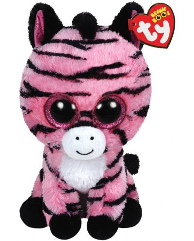 Плюшена играчка TY Beanie Boos - Розова зебра Zoey, 24 cm - 1