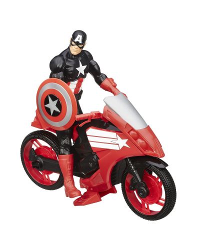 Hasbro Marvel Avengers: Капитан Америка – екшън фигура и превозно средство - 1
