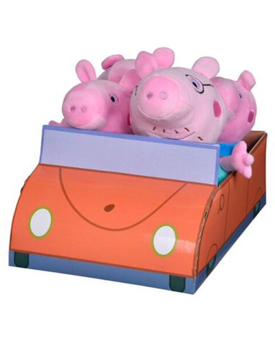 Комплект плюшени играчки Simba Toys Peppa Pig - Семейство в кола - 1