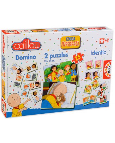 Комплект пъзели и игри Educa identic - Caillou - 1