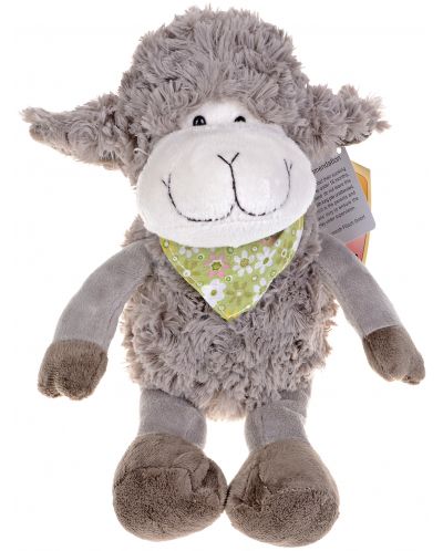 Плюшена играчка Morgenroth Plusch – Сивичка овчица Съни с шал, 30 cm - 1