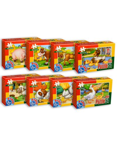 Мини пъзел D-Toys от 54 части - Животни от фермата (асортимент) - 1