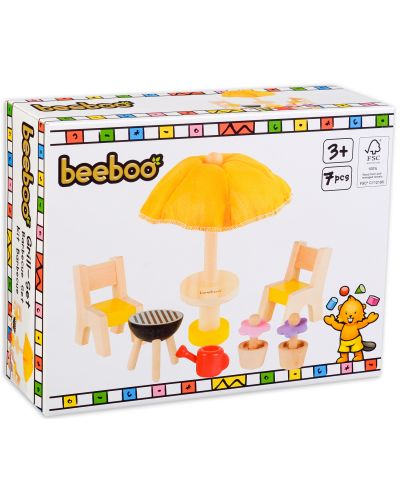 Комплект дървени мини мебели Beeboo - Барбекю за кукли - 1