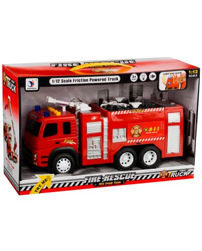 Детска играчка Jinheng - Пожарна кола, със светлини и звук - 1