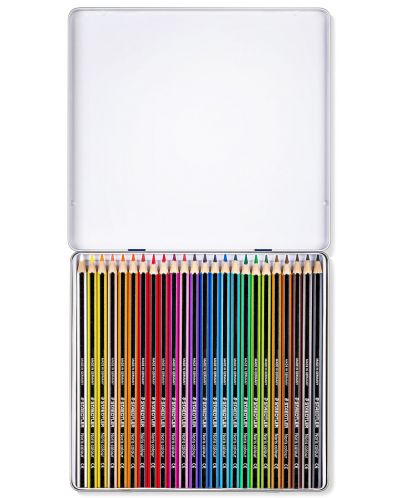 Цветни моливи Staedtler Noris Colour 185 - 24 цвята, в метална кутия - 2