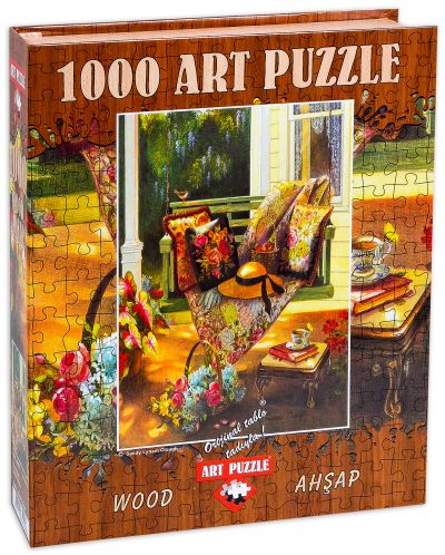 Дървен пъзел Art Puzzle от 1000 части - Лятна сянка, Санди Линам Клоуг - 1