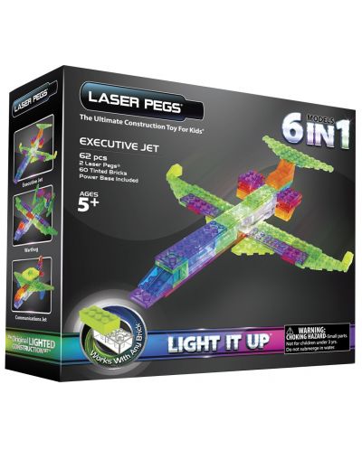 Светещ конструктор 6 в 1 LASER PEGS Zippy Do - Луксозен самолет