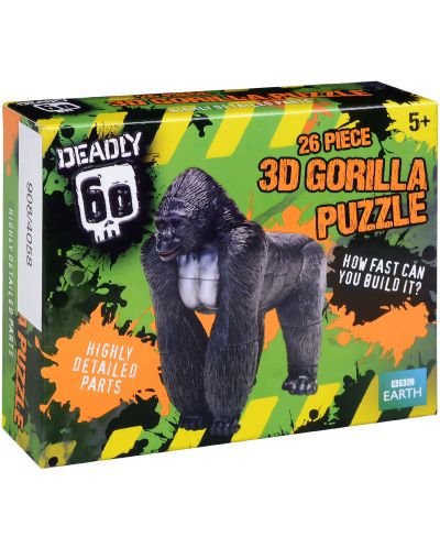 3D пъзел Deadly 60 от 26 части - Горила - 1