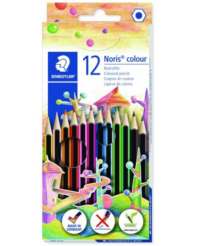 Цветни моливи Staedtler Noris Colour 185 - 12 цвята - 1