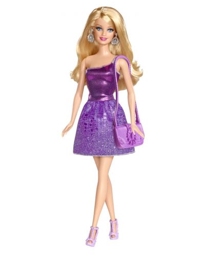 Кукла Mattel - Барби с лилава рокля - 1