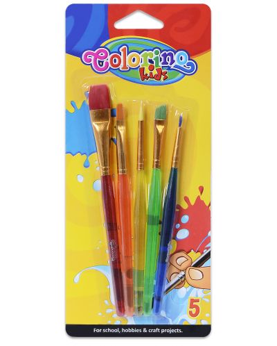 Комплект цветни четки за рисуване Colorino Kids - 5 броя