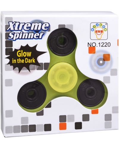 Антистресова играчка Fidget Spinner - Наситено светлозелен - 1