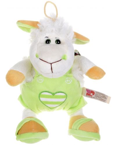 Плюшена играчка Morgenroth Plusch – Овчица със зелени панталонки и бляскави очи, 27 cm - 1
