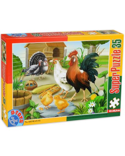 Пъзел D-Toys от 35 части - Семейство пилета - 1