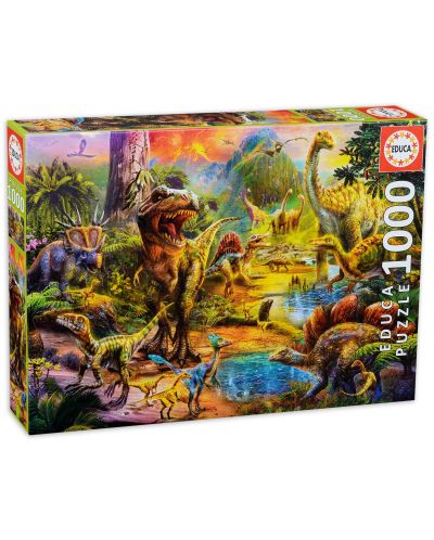 Пъзел Educa от 1000 части - Земя на динозаври - 2