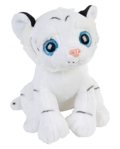 Плюшена играчка Morgenroth Plusch - Бял тигър с блестящи сини очи, 30 cm - 1