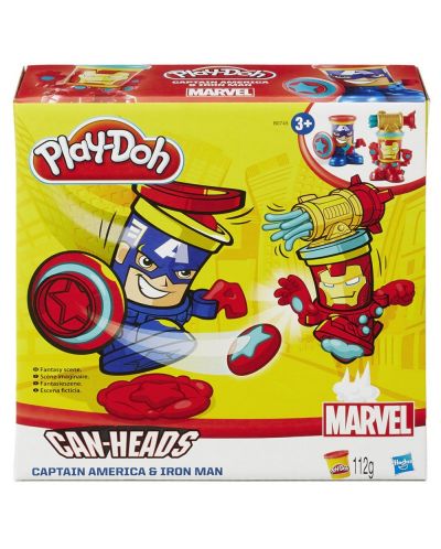 Hasbro Play-Doh - Фигури на Капитан Америка и Айрън Мен с глави-контейнери - 2