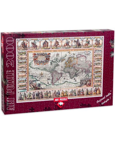 Пъзел Art Puzzle от 2000 части - Антична карта на света - 1