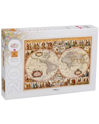 Пъзел Step Puzzle от 2000 части - Историческа карта на света - 1