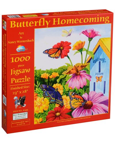 Пъзел SunsOut от 1000 части - Завръщането на пеперудите, Нанси Уърнърсбек - 2