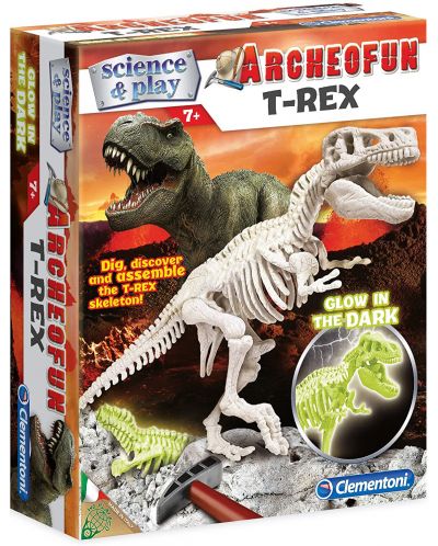 Комплект Clementoni Science & Play - Светещ скелет на Т-Рекс - 1
