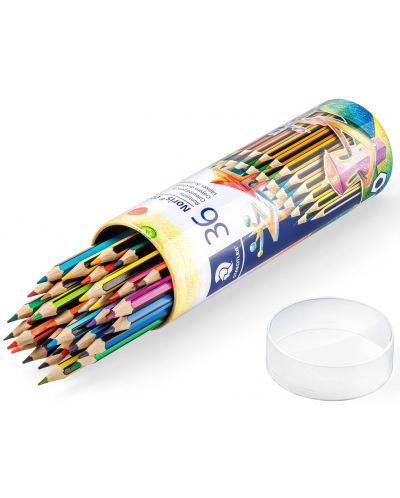 Цветни моливи Staedtler Noris Colour 185 - 36 цвята, в метален тубус - 2