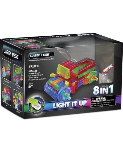 Светещ конструктор 8 в 1 LASER PEGS - Камиони