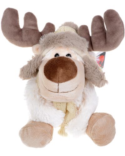 Плюшена играчка Morgenroth Plusch – Бял лос с мека шапка и шал, 28 cm - 1