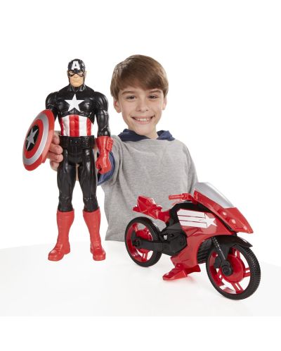 Hasbro Marvel Avengers: Капитан Америка – екшън фигура и превозно средство - 2