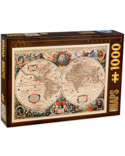 Пъзел D-Toys от 1000 части - Винтидж карти, Старинна карта - 1