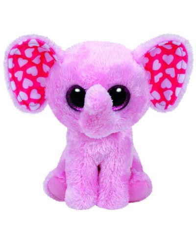 Плюшена играчка TY Beanie Boos - Розов слон Sugar , 15 cm - 1