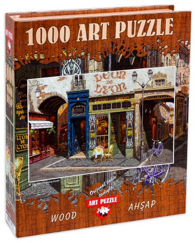 Дървен пъзел Art Puzzle от 1000 части - Кафе Леон, Виктор Швейко - 1