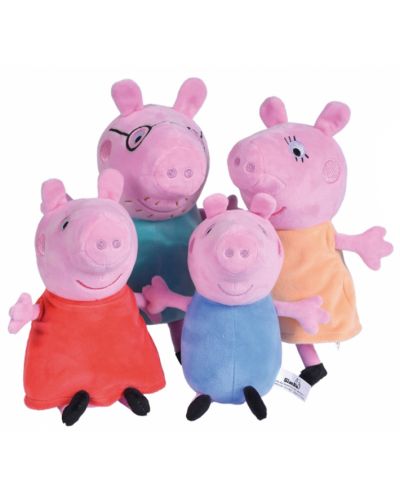 Комплект плюшени играчки Simba Toys Peppa Pig - Семейство в кола - 2