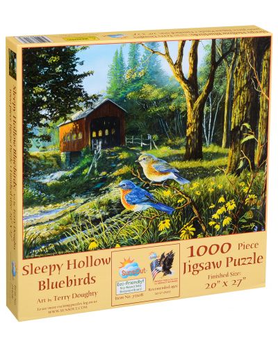 Пъзел SunsOut от 1000 части - Сини птици в Слийпи Холоу, Тери Даути - 2