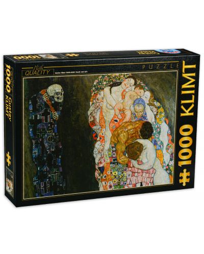 Пъзел D-Toys от 1000 части – Живот и смърт, Густав Климт - 1