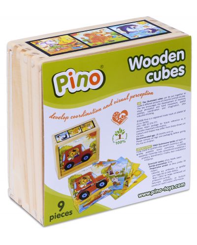9 Кубчета в кутия Pino - Весели животни - 4