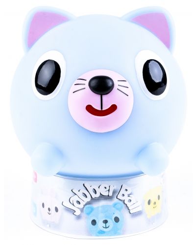 Пищяща гумена играчка Sankyo Toys - Jabber Ball, коте, синьо - 1