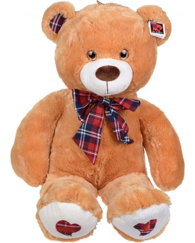 Плюшена играчка Morgenroth Plusch – Кафяв мечок с панделка, 90 cm - 1