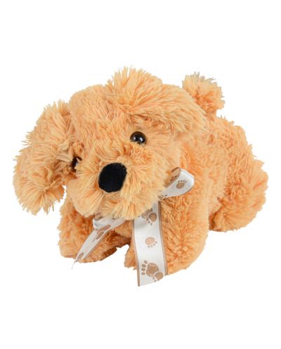 Плюшена играчка Morgenroth Plusch - Бежаво кученце с панделка, 25 cm