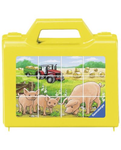 Пъзел с кубчета Ravensburger от 12 части - Животните от фермата